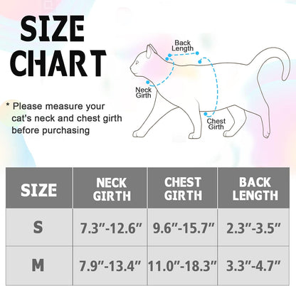 Supet Cat Harness and Leash Escape Proof for Walking, Adjustable Cat Vest Harness and Leash Set for Large and Small Cats Kittens