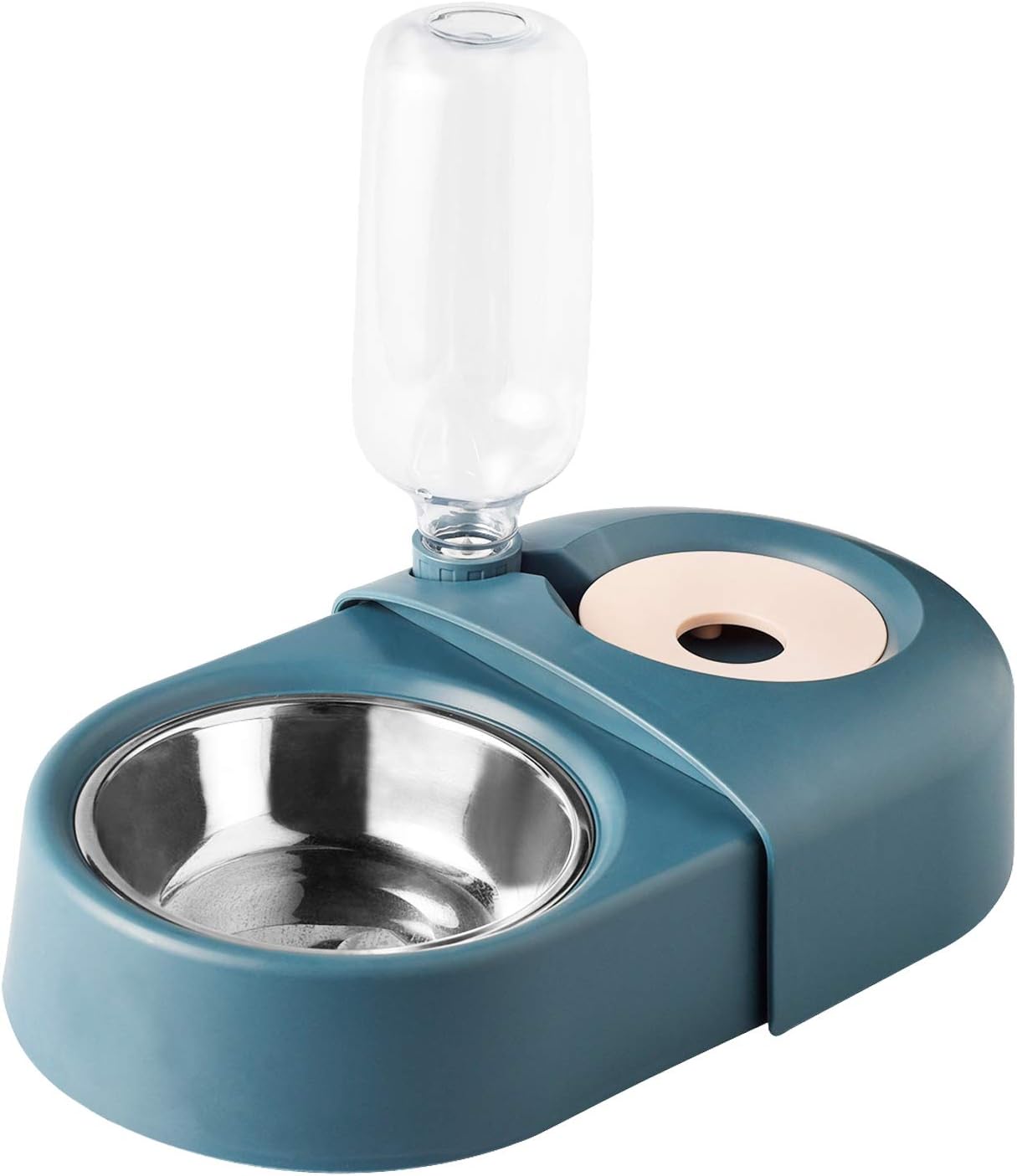 Dog cat Food Bowls，Double Dog Bowls for Small Dogs，Automatic Drinking Water,Detachable and Stable Separation Design，Suitable for Cats/Small Dogs
