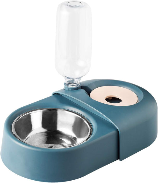 Dog cat Food Bowls，Double Dog Bowls for Small Dogs，Automatic Drinking Water,Detachable and Stable Separation Design，Suitable for Cats/Small Dogs